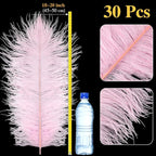 Retrowavy 30 Pcs 18-20 Inch Large Natural Ostrich Feathers Bulk for Centerpieces for Wedding Party Centerpieces Home Decoration Flower Arrangement (Pink)