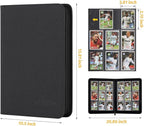 9 Pocket Card Binder, Premium Zip Trading Card Binder, 540 Double Sided Pocket PU Collection Binder, Collector Album, Card Folder for MTG, TCG, Sports Cards (Black)