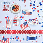 Adirasenotek Washi Tape 12 Rolls Patriotic Packing Tape American Flag Decorative Paper Stickers DIY Art Crafts