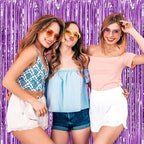 6 Pack Light Purple Foil Fringe Curtains Backdrop, 3.28 x 8.2 Ft Metallic Streamers Tinsel Curtains Background for Photo Booth, Birthday, Weddings, Carnivals, Graduation, Themed Party Decorations