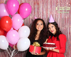 Rose Gold Tinsel Party Backdrop - GREATRIL Foil Fringe Curtain Party Photo Booth Backdrop for Birthdays Theme Decorations - 1m x 2.5m - Pack of 2