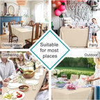 Hiasan Rectangle Tablecloth - Waterproof and Spillproof Washable Fabric Table Cloth for Dining Room Kitchen and Outdoor Use, Beige, 60 x 84 Inch