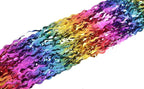 4 Pack Wavy Rainbow Foil Fringe Curtain | 3.3x6.6ft Colorful Tinsel Metallic Streamers Holiday Photo Booth Props Backdrop for Engagement Bridal Shower Unicorn Party Decorations