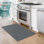 KOZYFLY Washable Area Rug 2x3 Ft Small Entryway Rug Indoor Door Mat Throw Rugs with Rubber Backing, Braided Cotton Floor Carpet for Front Entrance Bathroom Kitchen Foyer, Grey/Charcoal Grey