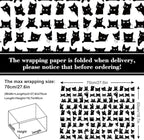 JarThenaAMCS 8 Sheets Cat Wrapping Paper - Not Roll - Cartoon Black Cat Gift Wrap Paper Folded Flat Decorative DIY Craft Art Paper for Halloween Birthday Holiday Party Supplies