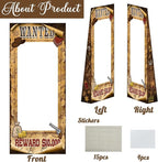 4.5ft Tall Life Size Stand in West Wanted Photo Booth Props Selfie Frames, Western Photo Booth Props for Western, West Cowboy Cowgirl Theme Party Supplies, Wild West Rustic Party Decorations
