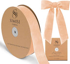 Champagne Velvet Ribbon 1.5'' 25 Yards for Christmas Tree, Gift Wrapping, Flower Bouquet, Wreath Decorations, Bow Making