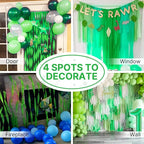 PartyWoo Crepe Paper Streamers 4 Rolls 328ft, Pack of Crepe Paper Light Green and Grass Green Streamers Party Decorations, Crepe Paper for Birthday Decorations, Party Decorations (1.8 In x 82 Ft/Roll)