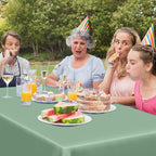 4 Pcs Picnic Table Cover, 54" X 108" Table Cloth Rectangle Table, Disposable Sagegreen Plastic Table Cover, Waterproof Tablecloths for Wedding, Baby Shower Decorations and Birthday Party Supplies