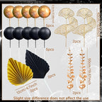 Boho Cake Topper Black Gold Ball Cake Top Man Cake Decorations Roar 1920s Cake Decorations for Baby Shower Party Decorations Wedding Anniversary Party Supplies
