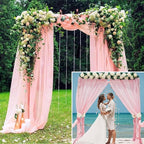 8 Panels Wedding Arch Draping Fabric 28" x 20 Ft Wedding Arch Drapes Chiffon Fabric Drape Sheer Backdrop Curtain for Weddings Party Swag Ceremony Birthday Arbor Drapery Reception Ceiling Décor(Pink)