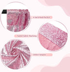 SquarePie Sequin Backdrop Less Transparent Background Sparkly Curtain for Wedding Party 4FT x 7FT Fuchsia Pink