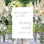 Welcome Wedding Sign Personalized, Personalized Wedding Welcome Sign Minimalist Script Modern Large