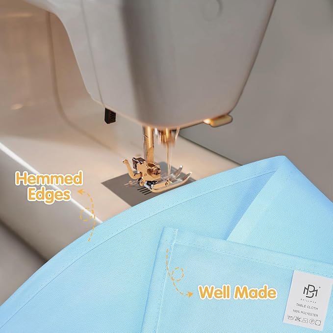 BRILLMAX 6 Pack Light Blue Tablecloths for 6 Foot Rectangle Tables 90 x 132 Inch - 6ft Rectangular Bulk Linen Polyester Fabric Washable Cloth Cover for Wedding Reception Banquet Birthday Party