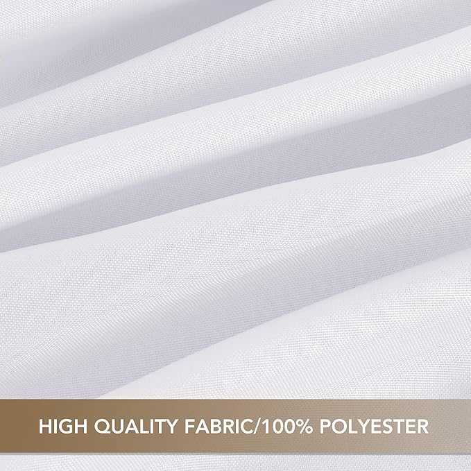 sancua White Square Tablecloths 70x70 Inch - Fabric Table Cloth for Square or Round Tables, Washable Polyester Table Cover for Outdoor Party, Birthday, Decorative Display Tables
