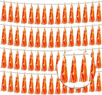 4P Orange Foil Fringe Tassel Banner Garland Metallic Tinsel Streamers Wall Hanging Curtain Backdrop Banner for Parade Floats, Graduation Decorations, Father's Day, Fall, Thanksgiving Party Decoration
