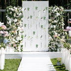 Hoteam 26 Pcs DIY Flower Garland Artificial Hanging Wildflower Backdrop Set Fake Rose Eucalyptus Daisy Poppy Wild Flower Decor for Wedding Party Birthday Home Garden (White)
