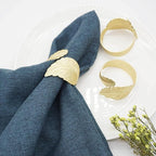 Gold Leaf Napkin Rings Set of 12, Leaves Napkin Rings for Table Setting, Metal Leaf Napkin Holder Rings for Holiday Party,Wedding, Banquet, Formal or Casual Dinning Table Decor (Gold)