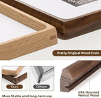 22x28 Frame with Mat to 18x24 Picture Frames USA-Sourced Natural Solid Walnut Wood Handcrafted Rounded Corner Display with Real Glass Family Picture, Wedding Photo