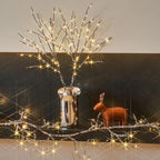 Fudios Lighted Branches with Ice Timer 100 LED 32IN, Artificial Tree Branch with Lights for Home Bedroom Fireplace Mantle Christmas Holiday Decoration