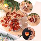 Gerrii 50 Pcs Heart Healing Stone Bulk Quartz Heart Inspirational Stones Gift for Women Love Pocket Polished Natural Energy Balancing Meditation 0.8 Inch(Red Carnelian Agate)