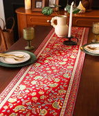 13×72 Inch Table Runner, Retro-Luxury Tassels Series for Kitchen Dining Table Holiday Decoration (Red Branch)