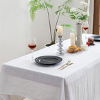 EVERLY 100% Pure Linen Rectangle Tablecloths 60x144Inches for Dining, Buffet Parties, Picnic,Events, Weddings and Restaurants, Decorative Halloween, Thanksgiving Machine Washable Tablecloths-White