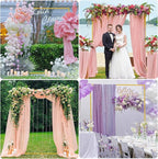 Asee'm 6.6FTx5.2FT Gold Wedding Arch Backdrop Stand Square Metal Rectangular Arch Frame for Ceremony Party Birthday Bridal Baby Shower Anniversary Arbor Balloon Decoration