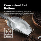 New Star Foodservice 34707 One-Piece Cast Aluminum Flat Bottom Bar Ice Flour Utility Scoop, 16-Ounce, Silver