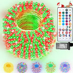 164FT 500LED Christmas Lights Color Changing, 35 Colors String Lights with Remote Timer, Waterproof Twinkle Fairy Light Clear Wire for Bedroom Indoor Outdoor Holiday Wedding Party Xmas Tree