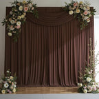 10 ft x 10 ft Wrinkle Free Brown Backdrop Curtain for Parties, Wedding Brown Photo Backdrop Drapes, Fabric 2 Panels 5x10ft for Baby Shower Photoshoot Engagement Birthday Photography Background