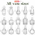 Set of 33 Bud Vases for Flowers, Small Glass Vases for Flowers,Small Vintage Glass Bottles for Rustic Wedding Centerpieces and Home Table Flower Decor