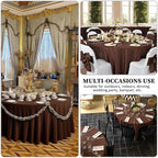 8 Pack Brown Round Tablecloth 90 Inch Stain and Wrinkle Resistant Round Brown Table Cloth Reusable and Washable Polyester Fabric for Buffet Wedding Party and Banquet