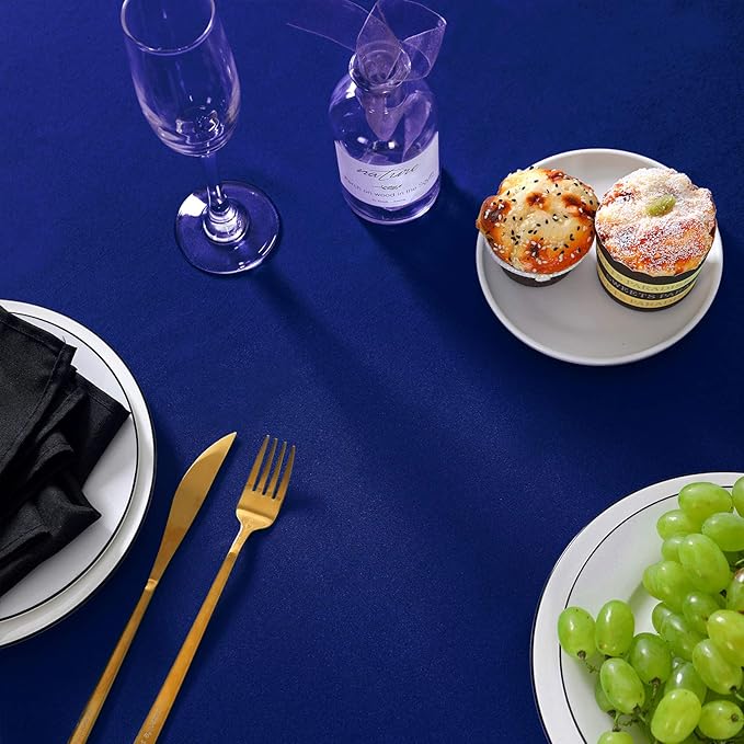 120 inch Round Tablecloth Washable Polyester Table Cloth Decorative Table Cover for Wedding Party Dining Banquet（120 inch,Royal Blue）