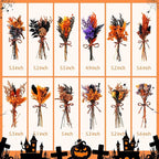 10/12/24/36 Pack Mini Dried Flowers for Vase Wedding Various Mini Bouquet Dried Small Wildflowers Natural Flowers Bulk for Crafts DIY Decor (12, Halloween Color1)