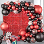 12PCS Red Shimmer Wall Backdrop, Square Sequin Photo Backdrops Panel, Glitter Wall Background for Birthdays, Weddings, Christmas, Baby Showers, Disco Bachelorette Party Decoration (3FTx4FT)