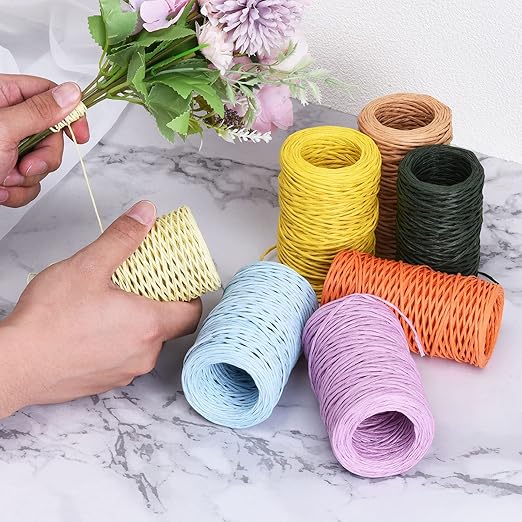 PATIKIL 164 Feet Floral Bind Wire Wrap Twine, 1mm Florist Wire Iron Wire Paper Covered Vine Wrapping Binding Wire for Flower Bouquets, Black