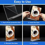 5x7 Acrylic Sign Holder, 12 Pack Vertical Plastic Signs Frame Table Top Display, Double Sided Display Flyer Holder Menu Holders Clear Stand for Office Store Show Fair