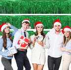 Green Christmas Decorations Tinsel Garland Parade Float Decorations for Trailer 4Pack 12FT Christmas Party Decor Ceiling Fringe Banner Green Backdrop for Streamers Party Decorations