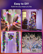 Minetom 4 Pack Fairy Lights Battery Operated, 5 Feet 60 Led Firecracker Starry Lights Waterproof Silver Wire String Lights for DIY Wreath Wedding Party Bedroom Mason Jar Holiday Christmas, Multicolor