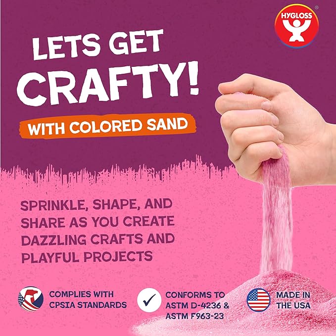 Hygloss Colored Sand for Crafts - 1 lb Bottle, Red and Green - Vibrant Colorful Fine Sensory Play Sand Art Kits for Kids - Classroom Activities for Children 3 4 5 6 7 8 9 10 11 12 - Safe for Ages 3+