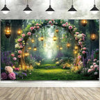 10x10ft Purple Flower Wedding Photography Backdrop Lavender Floral Wedding Bridal Photography Backdrop Anniversary Birthday Baby Shower Girl Party Banner Photo Booth Props Background Wall Decor