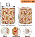 Gredecor Qtip Holder Dispenser 2 Pack Cute Gingerbread Men Snowflakes Candy Bathroom Decorative Storage Canister Holder Counter Vanity Organizer for Cotton Ball Swabs Pads Floss