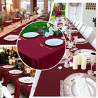 Burgundy 6 Pack Polyester Table Cloth 60 x 84 Inch, Rectangle Tablecloths for 6 Foot Tables Washable Table Cloth for Party Wedding
