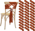 50 Pcs Cheesecloth Aisle Decorations Sashes - Universal Chair Covers for Wedding Reception Party Hotel Event (Terracotta)