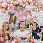 VHUWE Happy Birthday Confetti, 1.6 oz Laser Silver Cake Balloon Star Goblet Bottle Swirl Glitter Confetti for Boys Girls Kids Women Men Happy Birthday Party Table Decorations Supplies