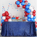SquarePie Sequin Tablecloth 60 x 120 Inch Navy Blue Sparkly Table Linen for Wedding Party