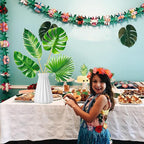14pcs Palm Leaf Centerpiece Sticks Tropical Party Decorations for Table Green Leaves Theme Centerpieces Hawaiian Luau Party Decorations for Summer Jungle Theme Party Baby Shower Supplies