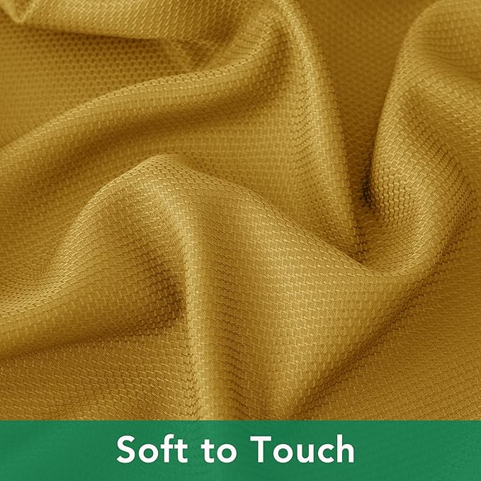 Biscaynebay Textured Fabric Christmas Square Table Cloth 60x60 Inches, Gold Water Resistant Tablecloths for Dining, Kitchen, Wedding and Parties etc. Machine Washable