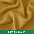 Biscaynebay Textured Fabric Christmas Rectangle Table Cloth 52x70 Inches, Gold Water Resistant Tablecloths for Dining, Kitchen, Wedding, Parties etc. Machine Washable